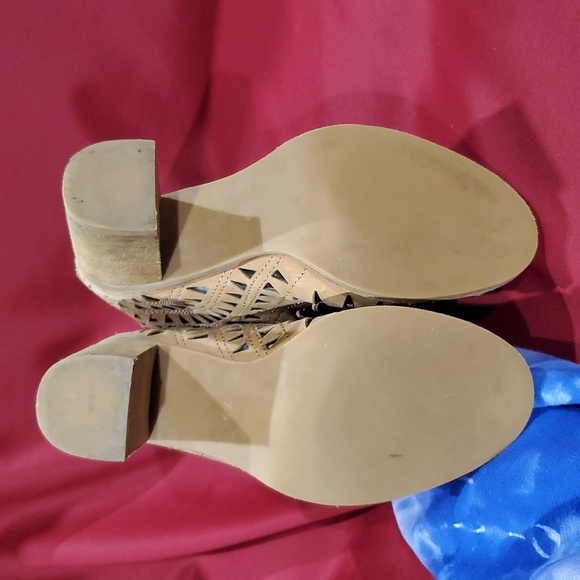 Jeffery campbell leather lace up laser cut heeled open toe shoes - Picture 5 of 8